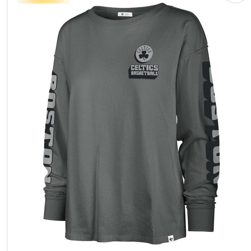 47 Brand NBA Boston Celtics Groove Long Sleeve Tee Gray Women XL